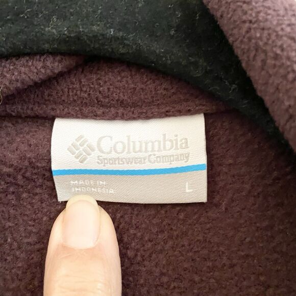 Women’s Columbia Burgundy Zip Up Fleece Lined Fitted Jacket Sz L EUC Performance - Picture 3 of 10